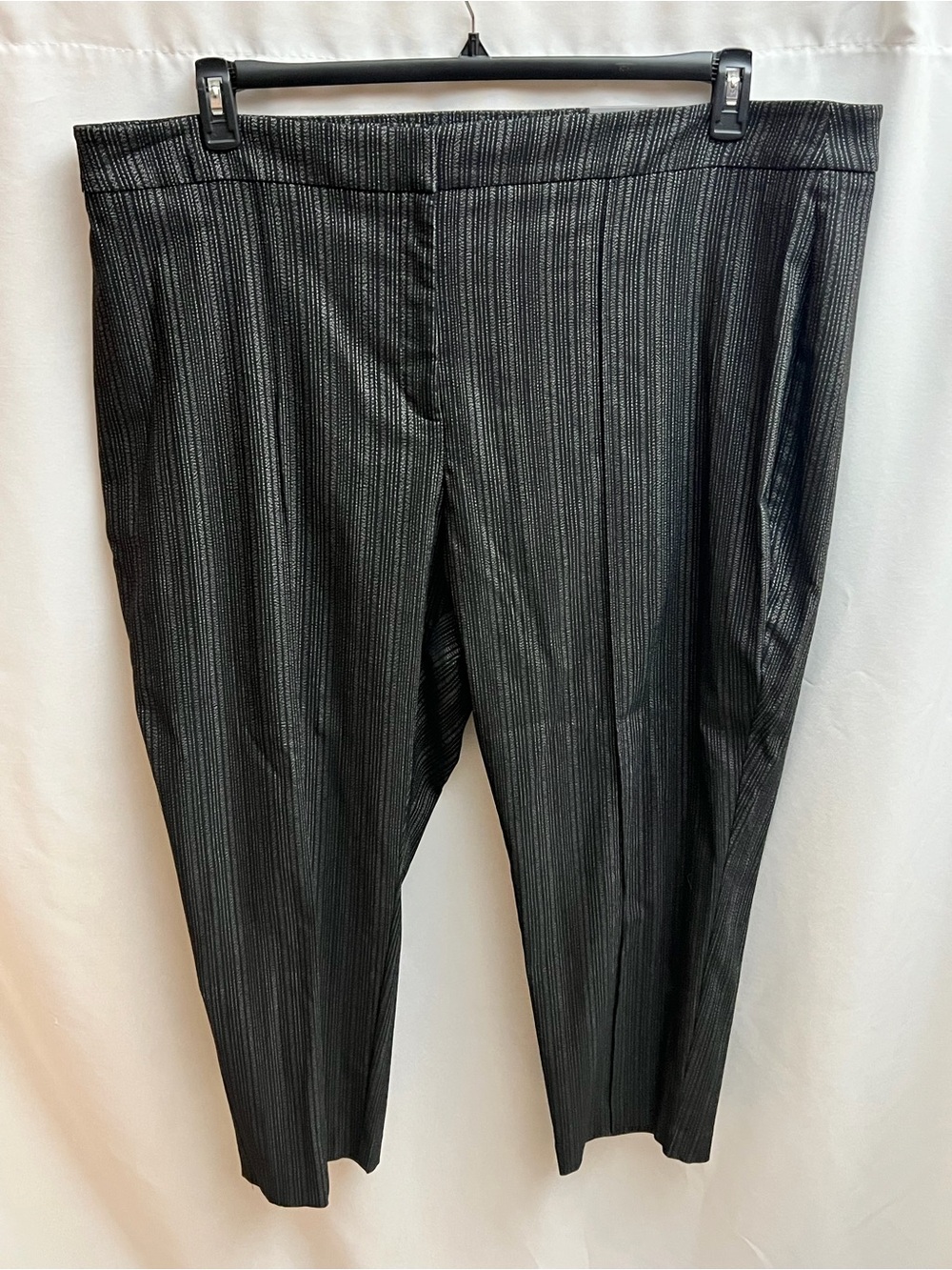 Worthington Women’s 24W Black Textured Slim Leg Ankle Dress Pants Stretch NWT